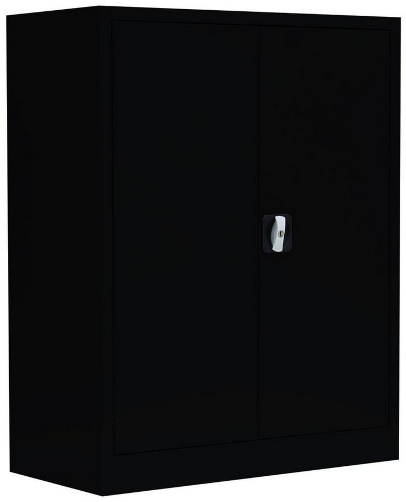 Stahl-Aktenschrank Metallschrank abschließbar Büroschrank Stahlschrank 100 x 80 x 38,3 cm Schwarz 530319 Bild 1