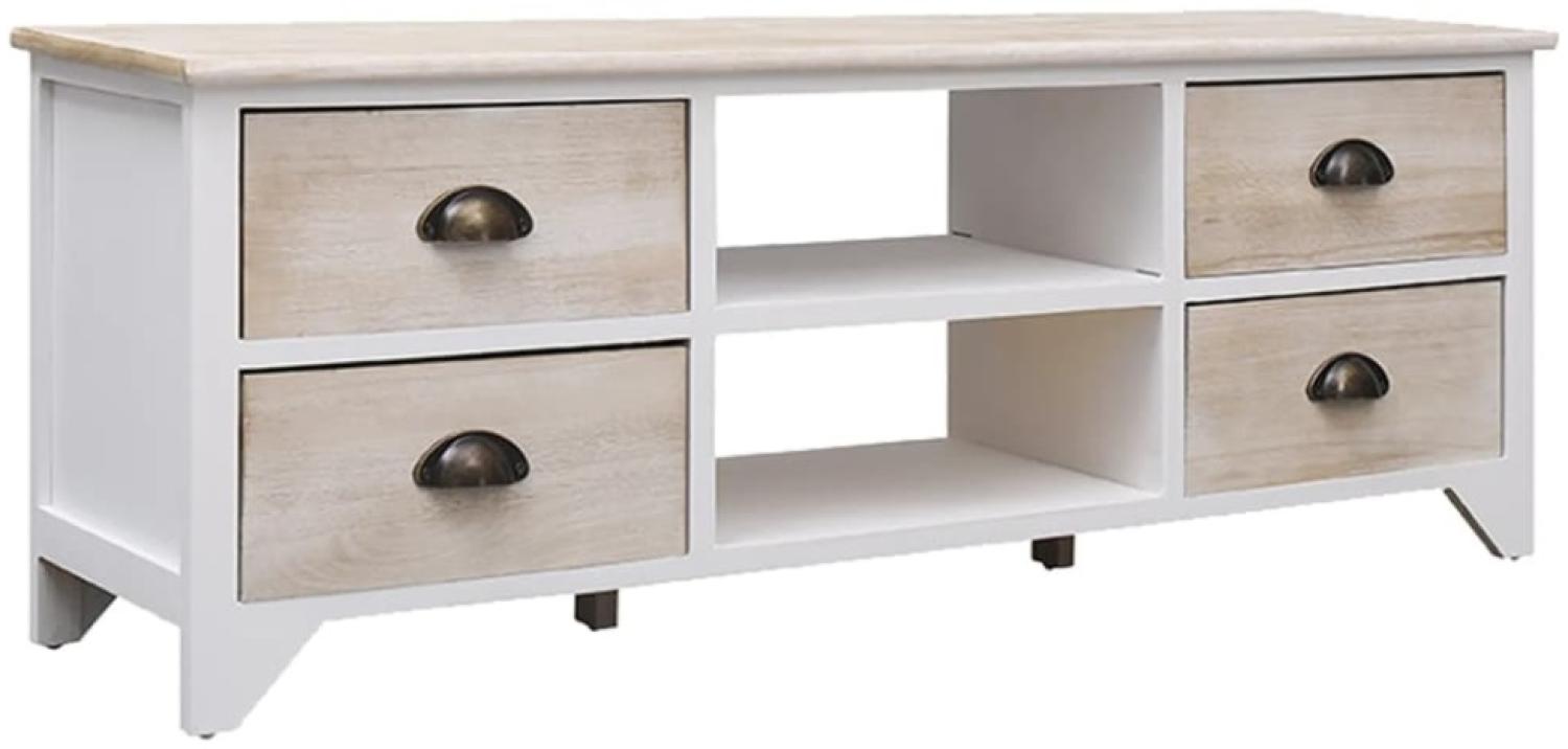 vidaXL TV-Schrank 108x30x40 cm Massivholz Paulownia 338520 Bild 1