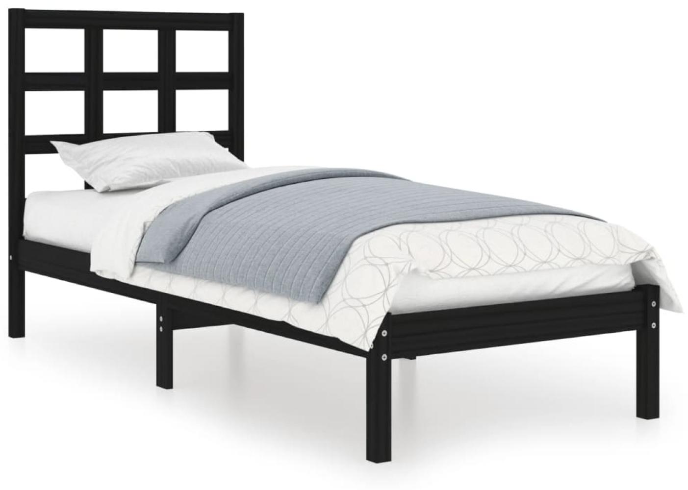 Massivholzbett Schwarz 75x190 cm 2FT6 Small Single [3105434] Bild 1