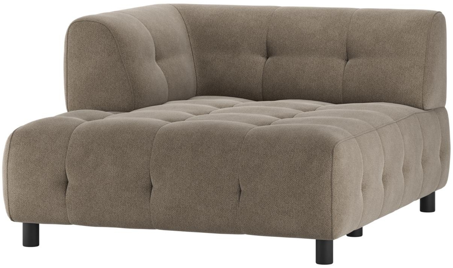 Modulsofa Louis Chaiselongue aus gewebten Stoff Links, Taupe Bild 1