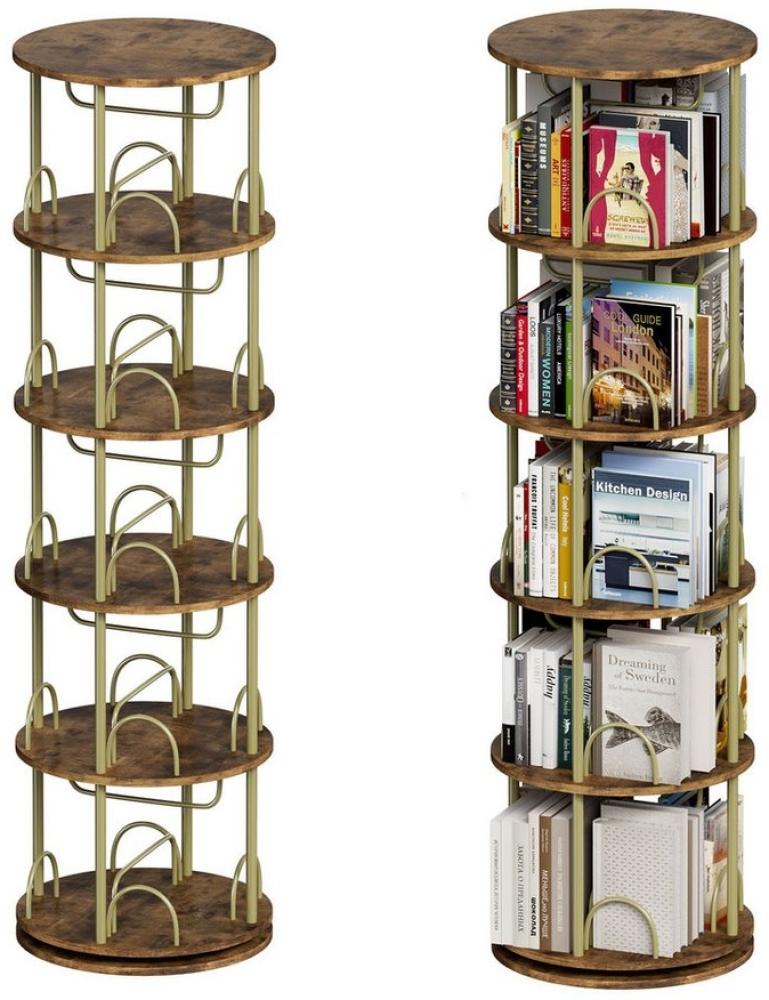 TWSOUL Bücherregal 5 Ebenen 20 Fächer Drehbares Standregal, Dekoregal, 163*45cm, Tragkraft 304kg, Dekoregal, Schlafzimmer, Wohnzimmer, Küche Bild 1