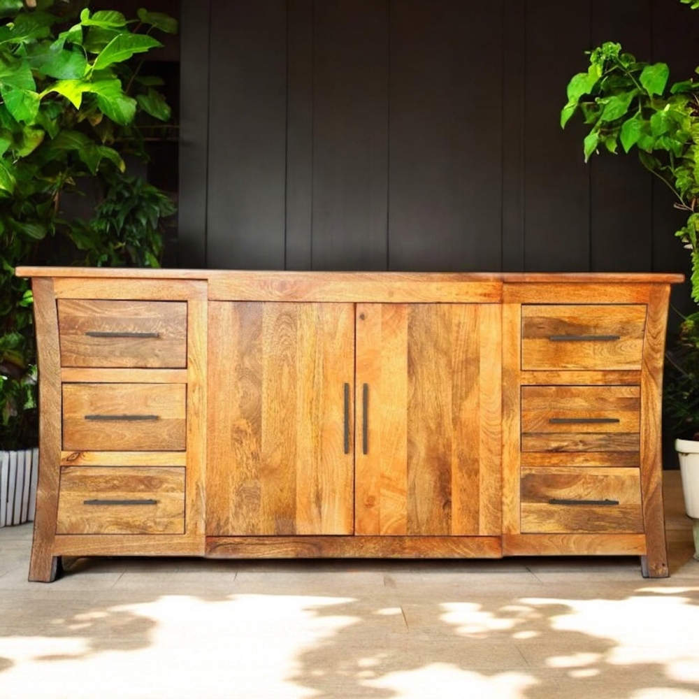 Mango Kommode Mangoholz Sideboard Regal Masivholz Lowboard Indien Rustikal Kolonial Naturholz Landhaus Asien Asiatisch Fernost Bild 1