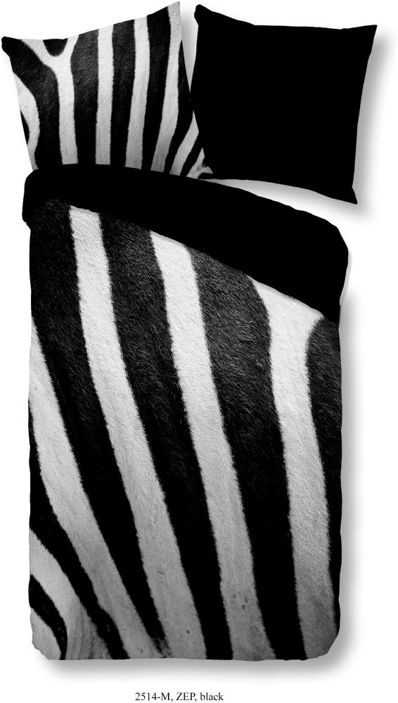 Pure Microfaser Bettwäsche 2 teilig Bettbezug 135x200 cm Kopfkissenbezug 80x80 cm Zep 2514.04.08 Black Bild 1