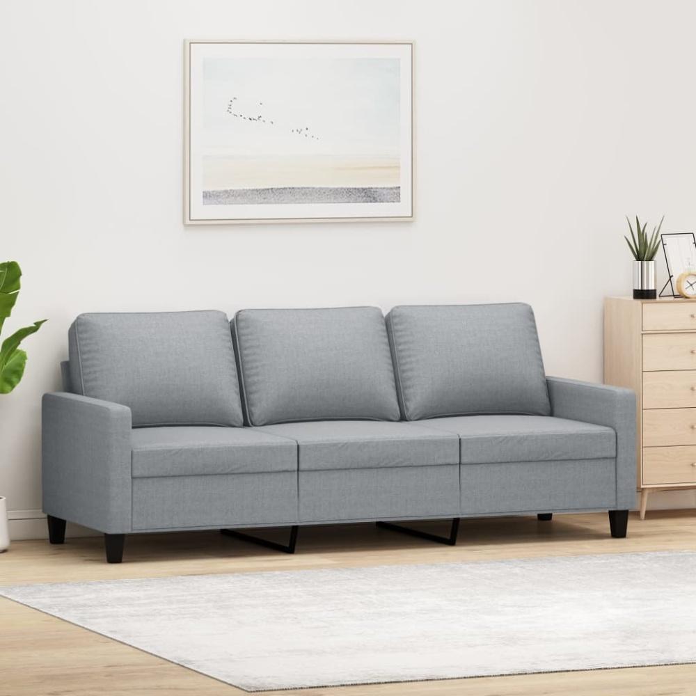 vidaXL 3-Sitzer-Sofa Hellgrau 180 cm Stoff 359171 Bild 1