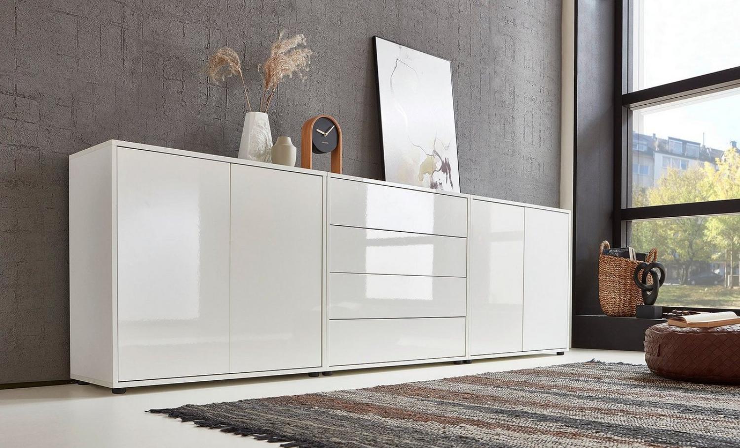 BMG Möbel Sideboard Mailand Set 5 (Kommode Anrichte Aktenschrank), 2x Schuhschrank, 1 x Schubkastenkommode Bild 1