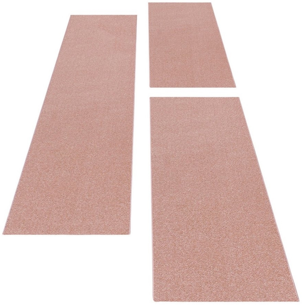 Carpettex Kurzflor-Bettumrandung Unicolor - Einfarbig, Höhe 11 mm, (Bett-Set, 3-tlg, Bettvorlage), Schlafzimmer Teppich Bettumrandung Läufer Set 3 teilig Bild 1