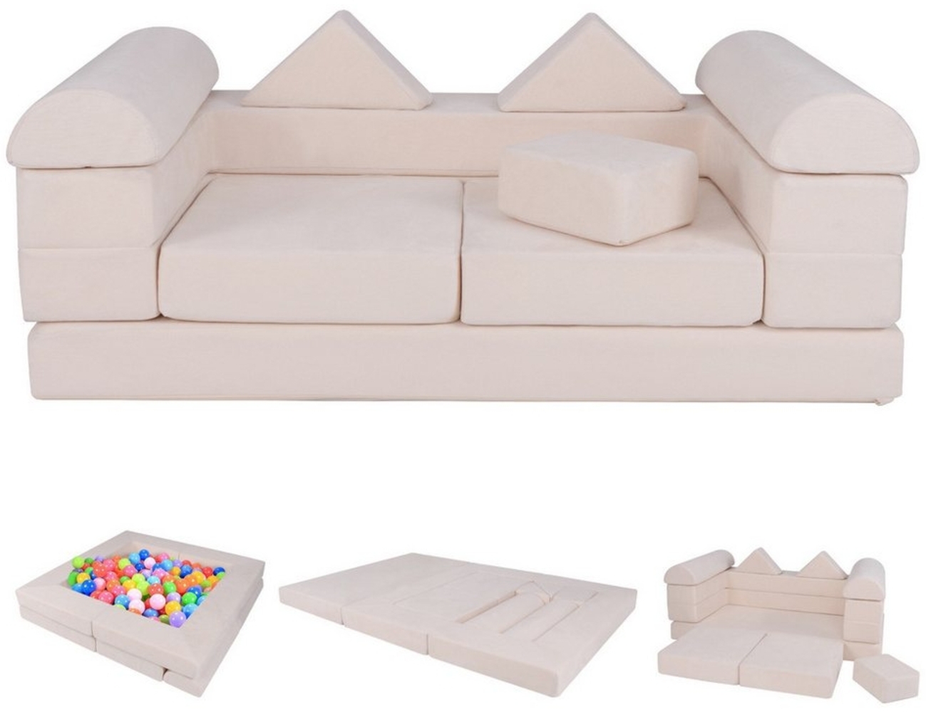 COSTWAY Kindersofa, 9 Teile, 9-teiliges Modulares Spielsofa aus Schaumstoff Bild 1