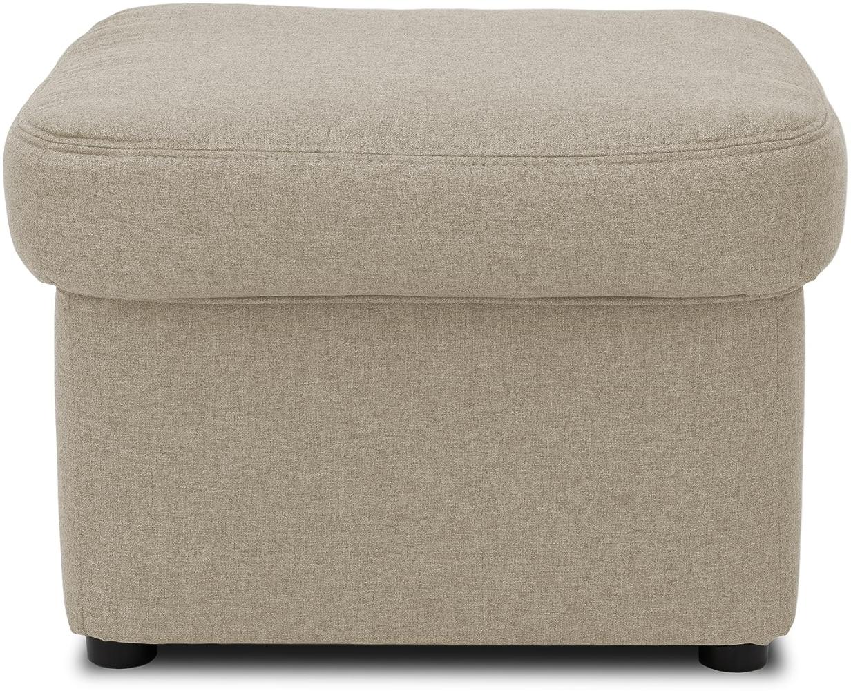 DOMO Collection Puno Hocker, Beistellhocker, Sitzhocker, Polsterhocker, 60 x 60 x 40 cm in schlamm Bild 1