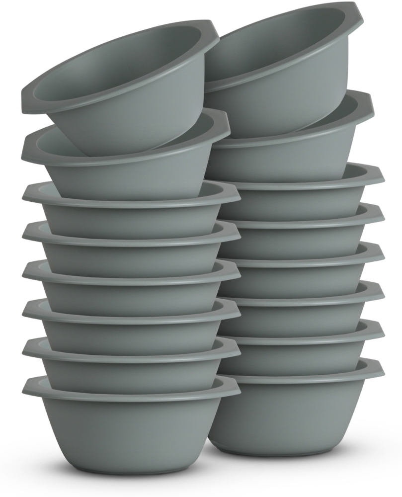 16er Pack Kunststoff Schüssel Plastikschüssel - BPA Frei - Spülmaschinenfest - ( Ø15,5cm / Grün ) Bruchfester PP - Müslischüssel Kinder Pasta Salat Bild 1