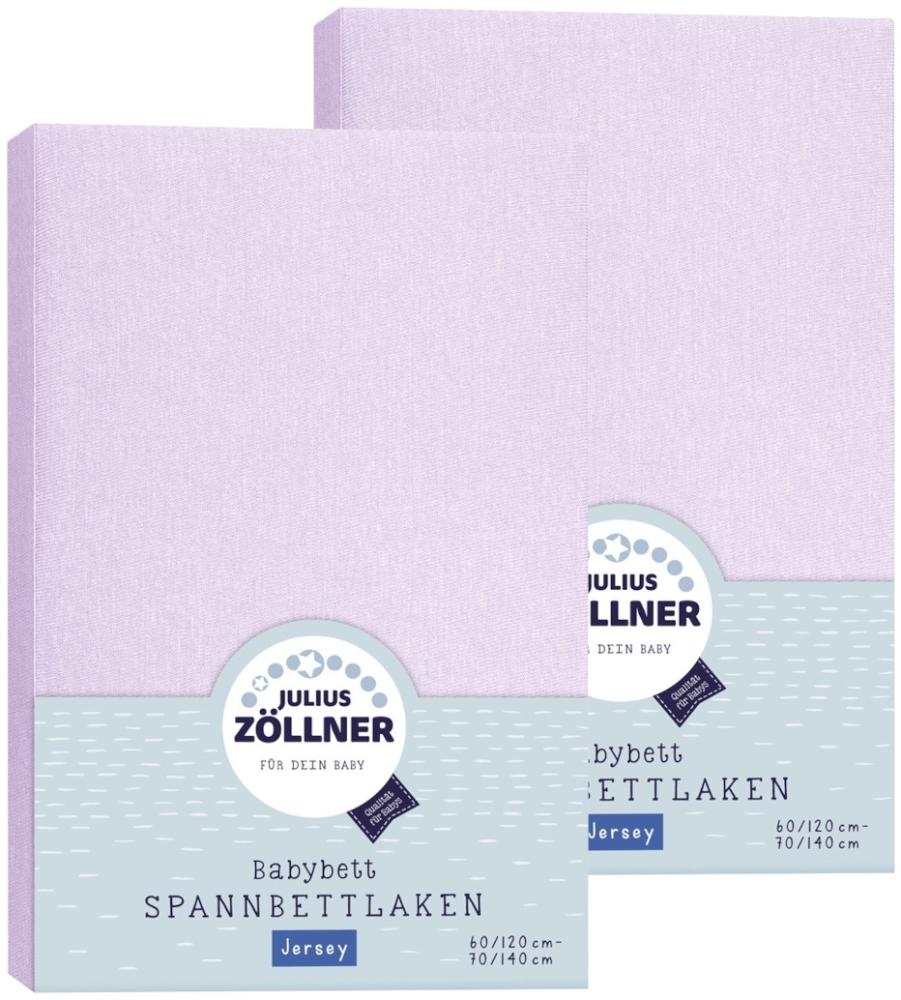 Julius Zöllner Spannbetttuch Jersey 70x140 / 60x120 Flieder Doppelpack Bild 1