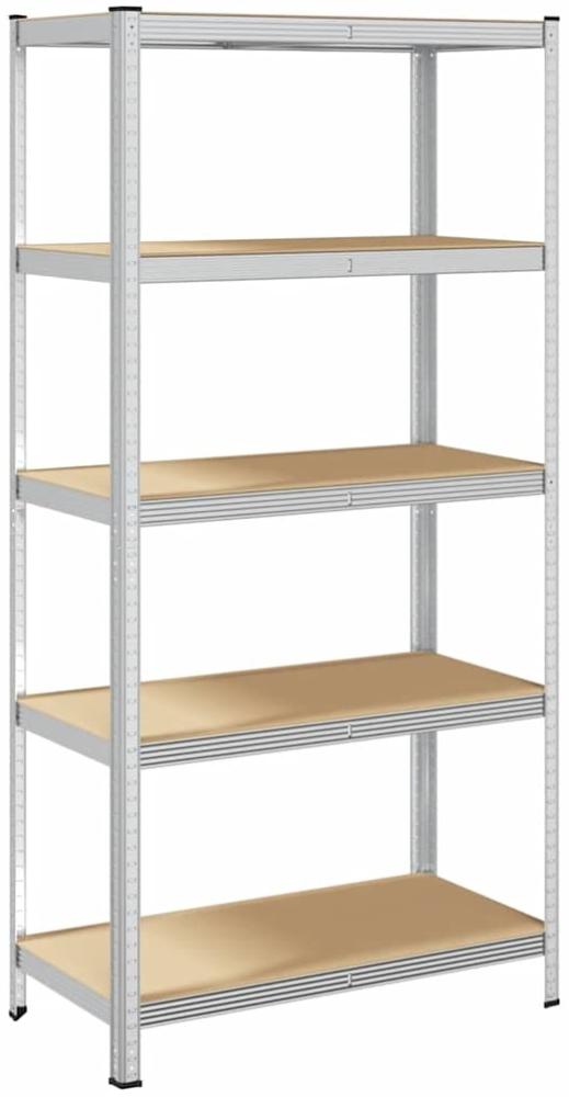 vidaXL Lagerregal mit 5 Böden Silbern Stahl & Holzwerkstoff 4016960 Bild 1