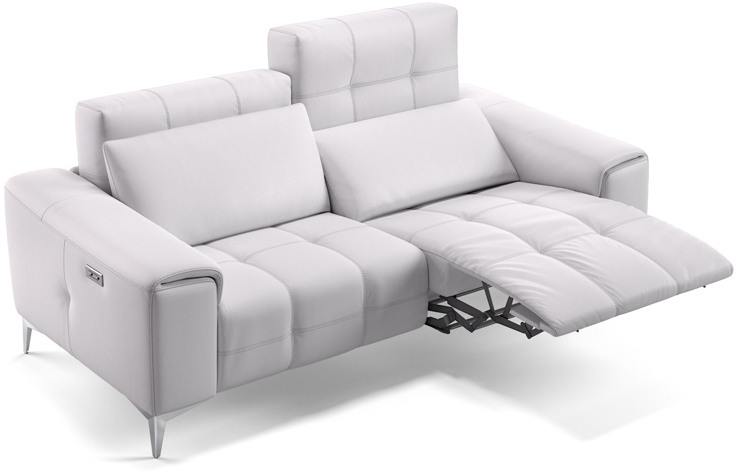 Sofanella Ledersofa SALENTO 2-Sitzer Couch Designercouch in Weiß Bild 1