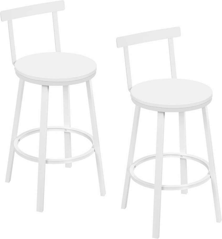 Woltu Barhocker (2 St), Barstuhl rund, mit Lehne Fußstütze, Metallgestell Bild 1