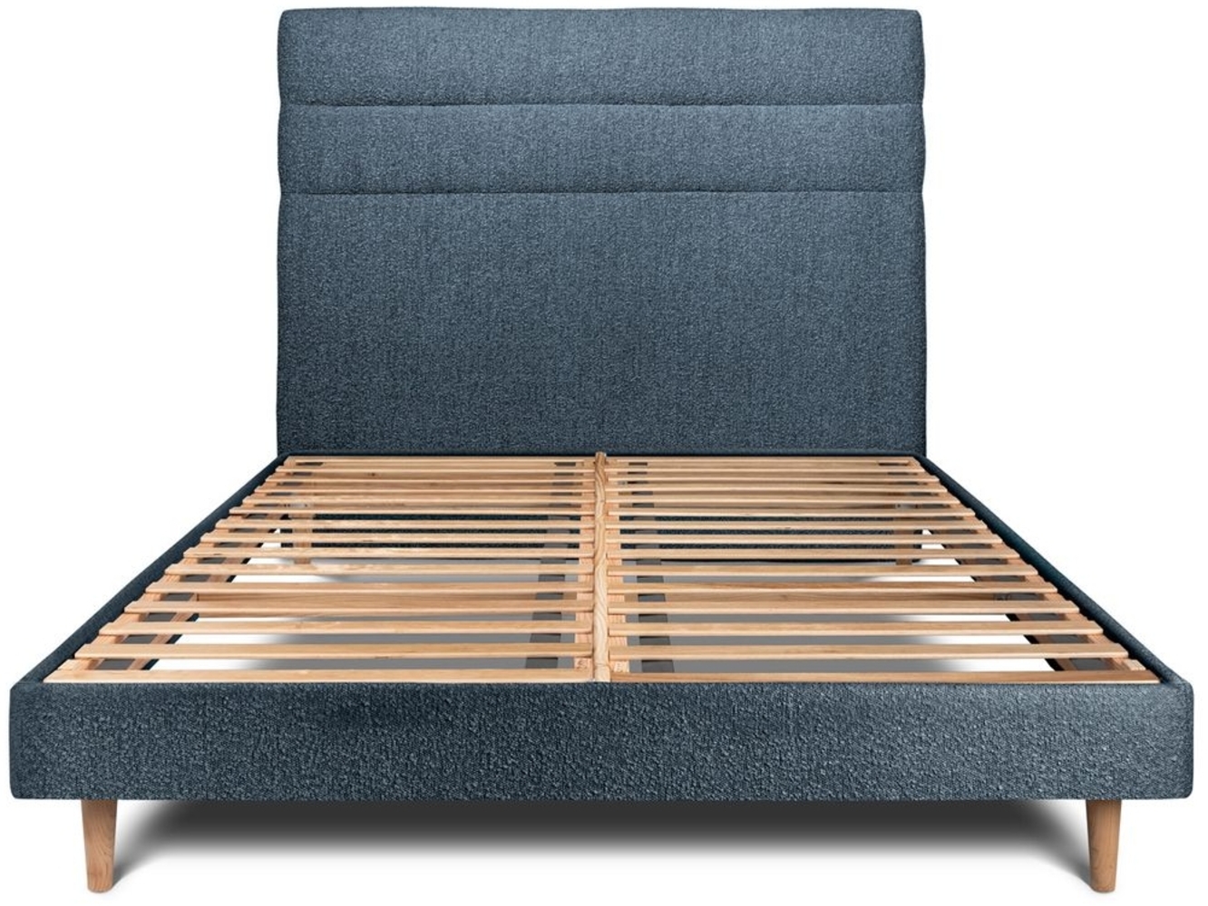 Bett mit gefüttertem Kopfteil – Bouclé-Stoff - 160 x 200 cm Bild 1