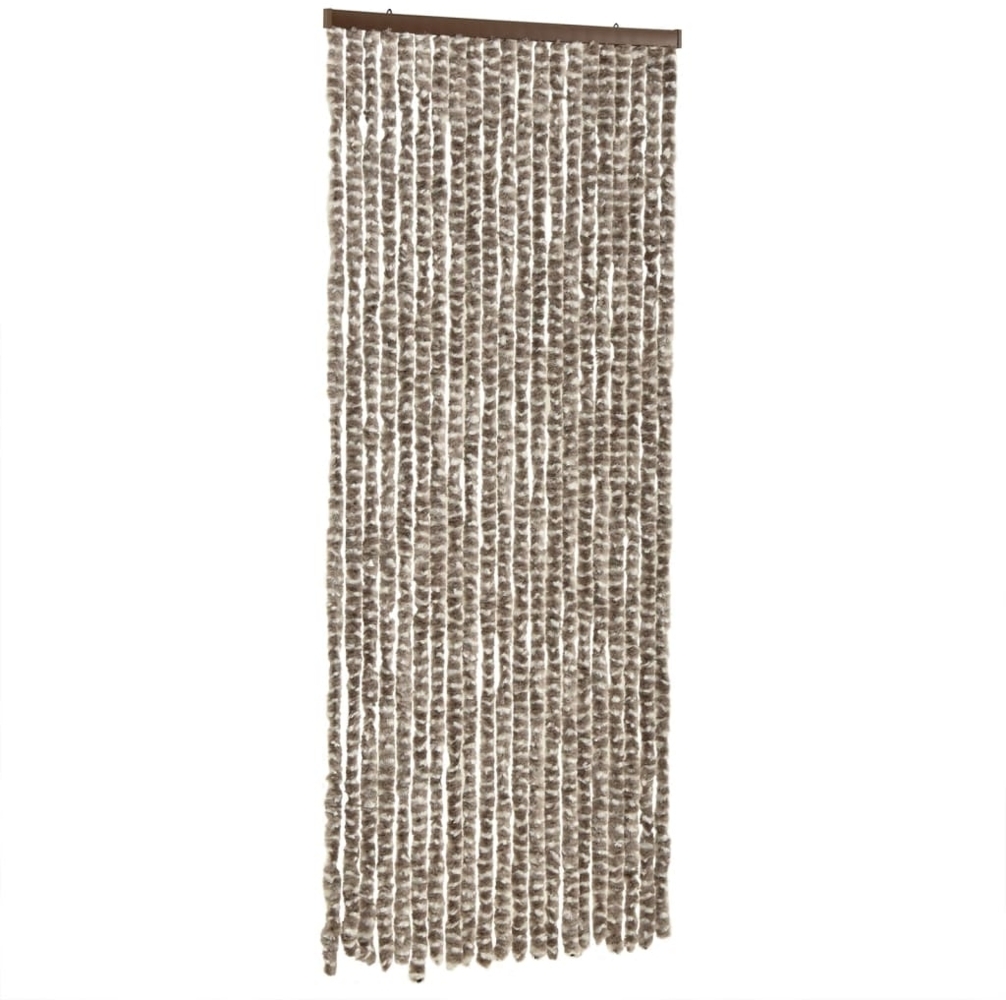 vidaXL Fliegenvorhang Taupe und Weiß 56x200 cm Chenille 377403 Bild 1