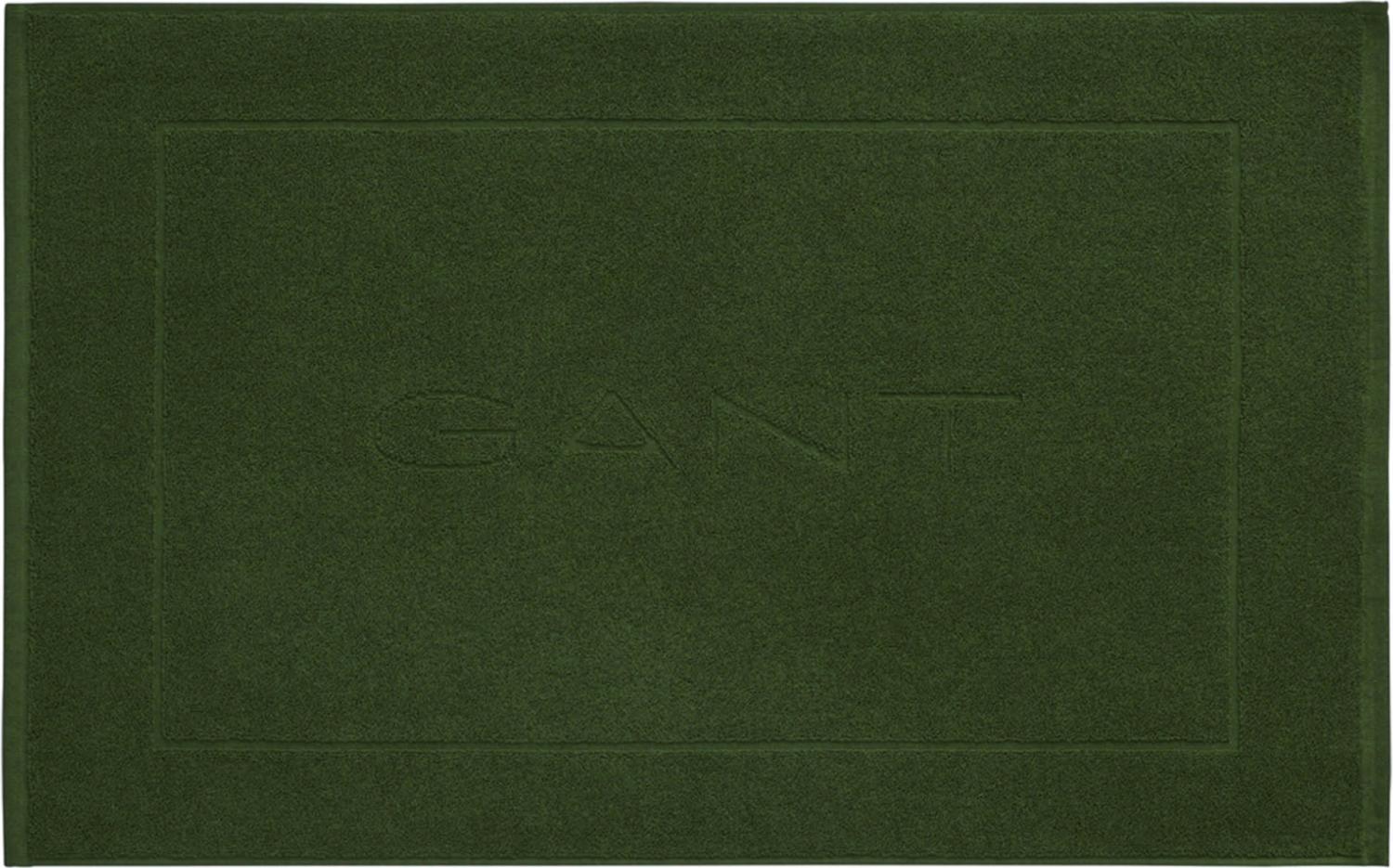 GANT Badematte - Duschvorleger, Frottee, Bio-Baumwolle, Logo, uni Grün (Pine Green) 50x80cm Bild 1