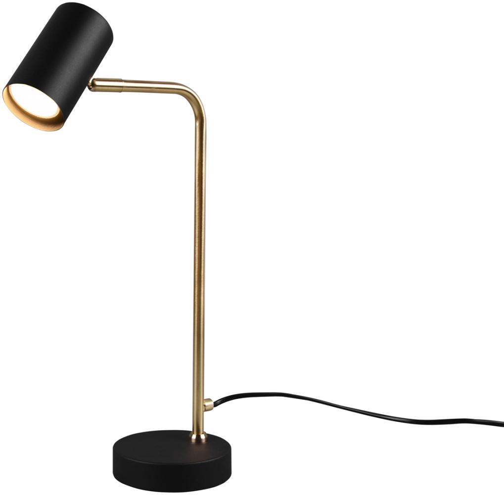 TRIO Leuchten LED Schreibtischlampe wechselbar, dimmfunktion, Kunststoff Messing / schwarz matt, Höhe 45cm Bild 1