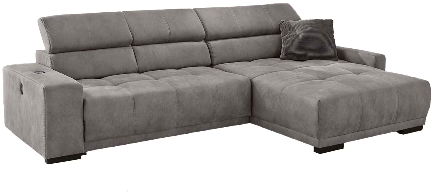Wohnlandschaft Lyon / Le Mans, Mikrofaser, Polyester, Grau, 320 x 103 x 197 cm Bild 1
