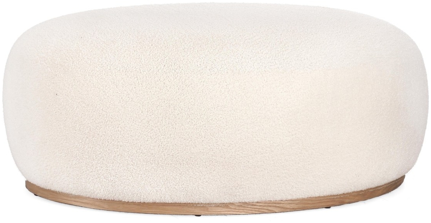 Pouf Blerina aus Woll-Stoff, Weiß, 88x54x36 cm Bild 1