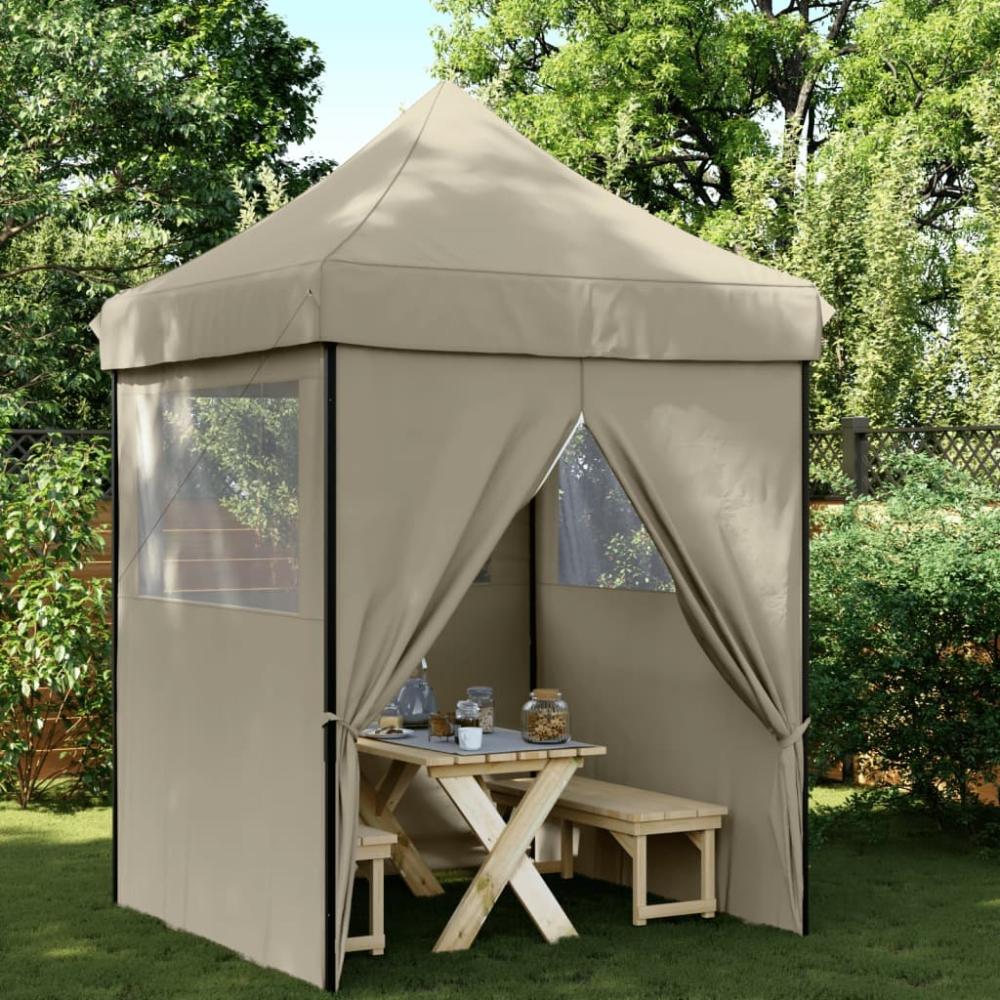 vidaXL Partyzelt Faltbar Pop-Up mit 4 Seitenteilen Taupe 4005002 Bild 1