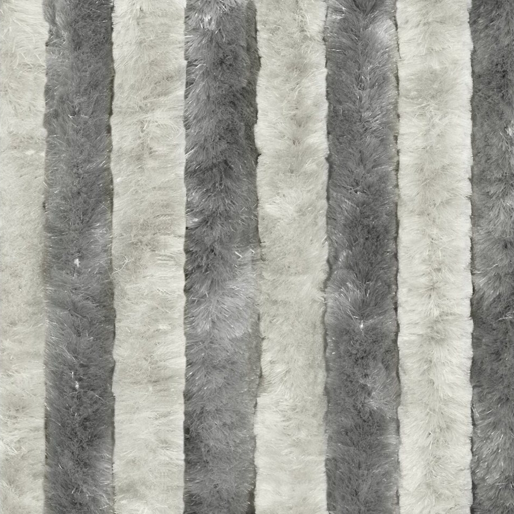 Moritz Flauschvorhang aus Chenille 56 x 185 cm grau silber Türvorhang als Fliegenschutz Insektenschutz für Camping Wohnwagen Bild 1