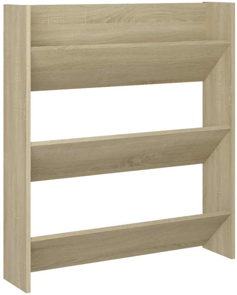 vidaXL Wand-Schuhschrank Sonoma-Eiche 80x18x90 cm Holzwerkstoff 806783 Bild 1