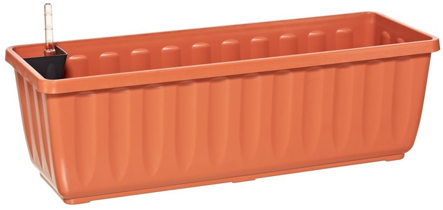 Dehner Blumenkasten Aqua-Flor Plus mit Bewässerungssystem, Kunststoff, frostbeständiger Balkonkasten mit Wasserstandsanzeige Bild 1