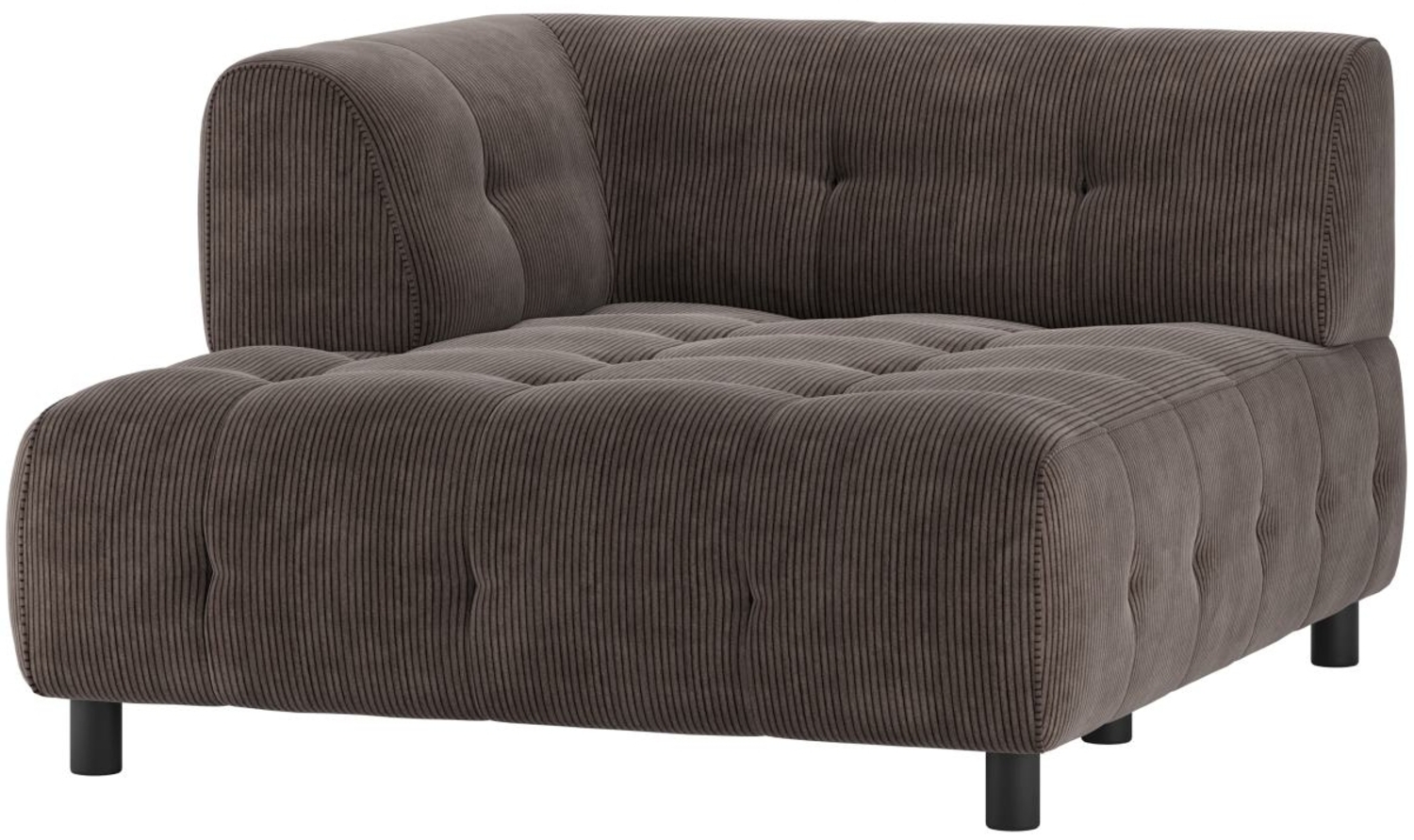 Modulsofa Louis Chaiselongue aus Rippstoff Links, Braun Bild 1