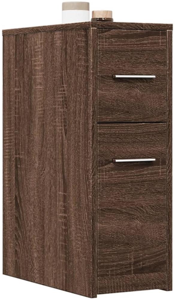 vidaXL Badschrank Schmal mit Rollen Eichen-Optik Holzwerkstoff 855283 Bild 1