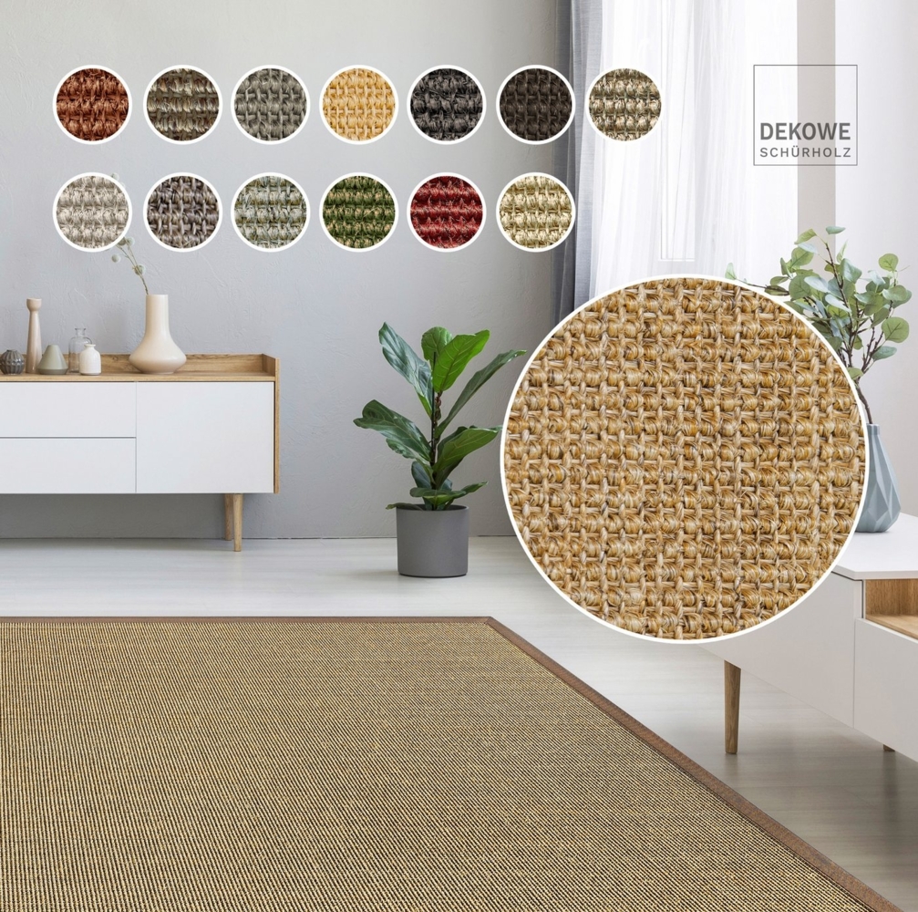 Dekowe Sisalteppich Mara S2 mit Bordüre, rechteckig, Höhe: 5 mm, Flachgewebe, Material: 100% Sisal, Wohnzimmer, Kundenliebling Bild 1