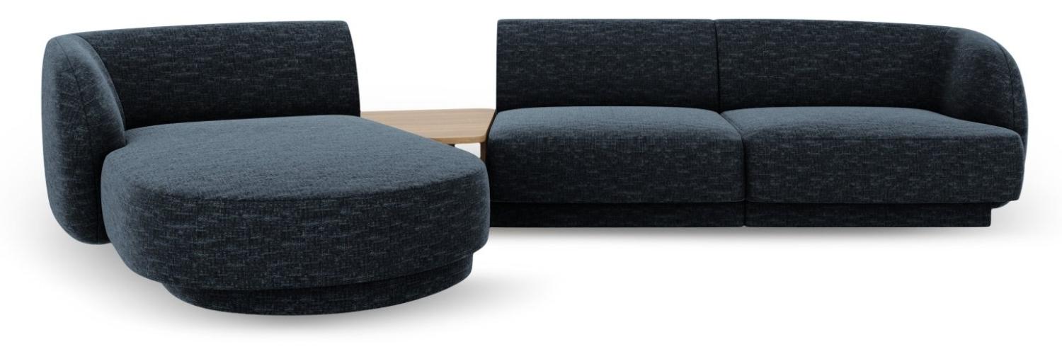 Micadoni Modulares Sofa Miley mit Recamiere 3-Sitzer Links Chenille Königsblau Bild 1