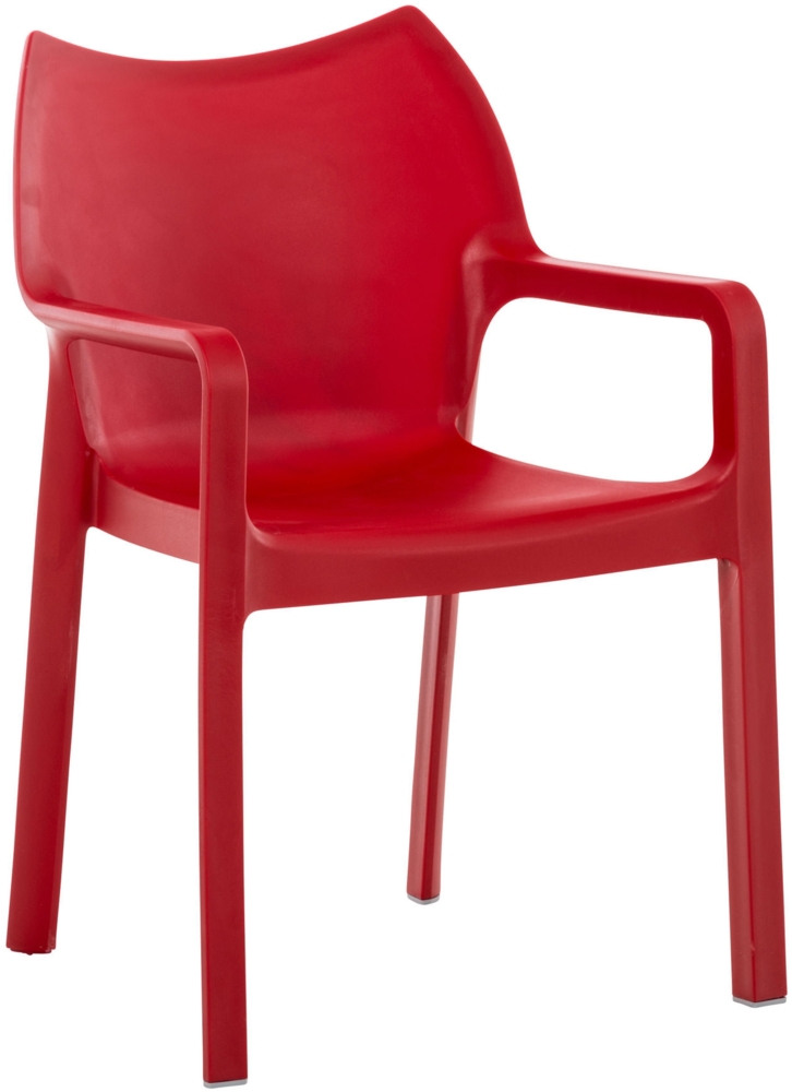 DELUKE® Stuhl REWIU - 84 x 57 x 53 cm, rot, Kunststoff Kunststoff Gestell Stühle Esszimmerstühle Stuhl Esszimmer Esstisch Stühle Küchenstuhl Bild 1