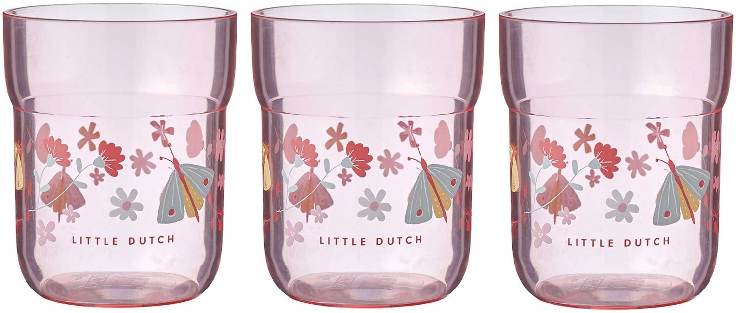 Mepal MIO Kinder-Trinkglas 250 ml Flowers & Butterflies 3er Set Bild 1
