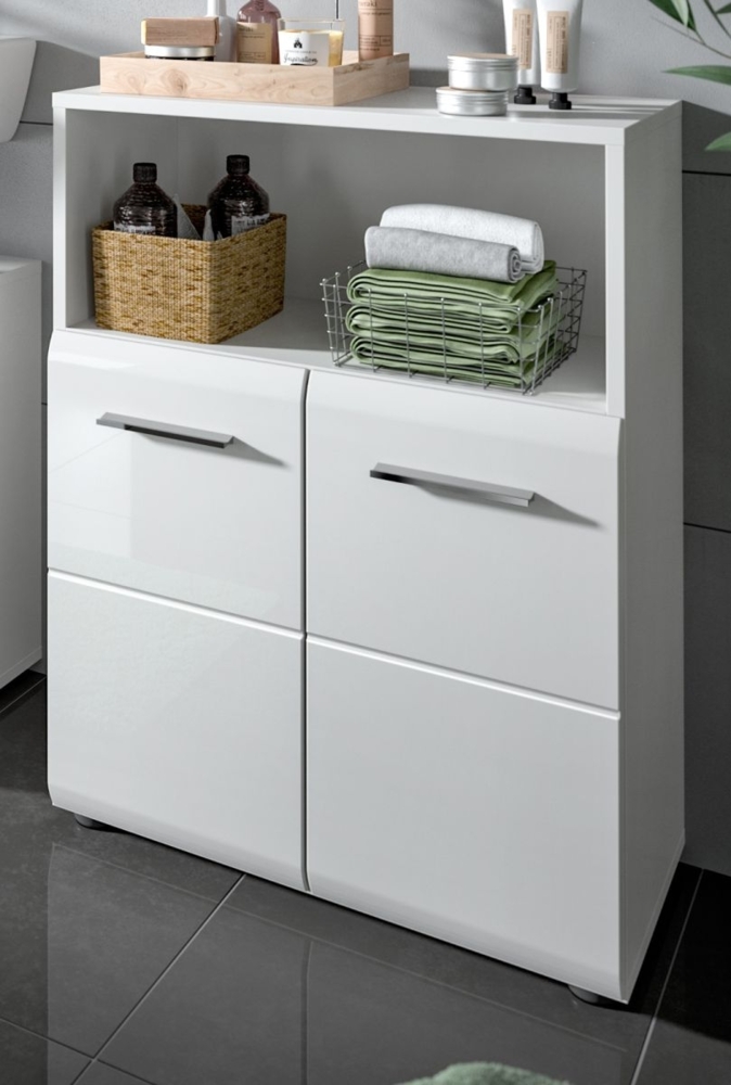 Badezimmer Kommode Cover in weiß Hochglanz 60 x 80 cm Bild 1