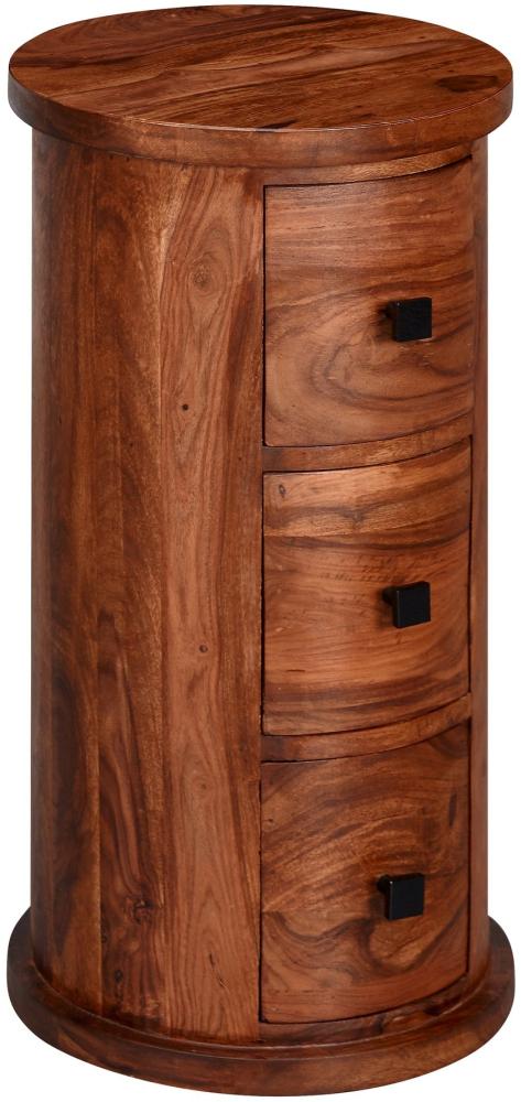 Wohnling Design Beistellschrank Sheesham Massivholz 35x65x35 cm Bild 1