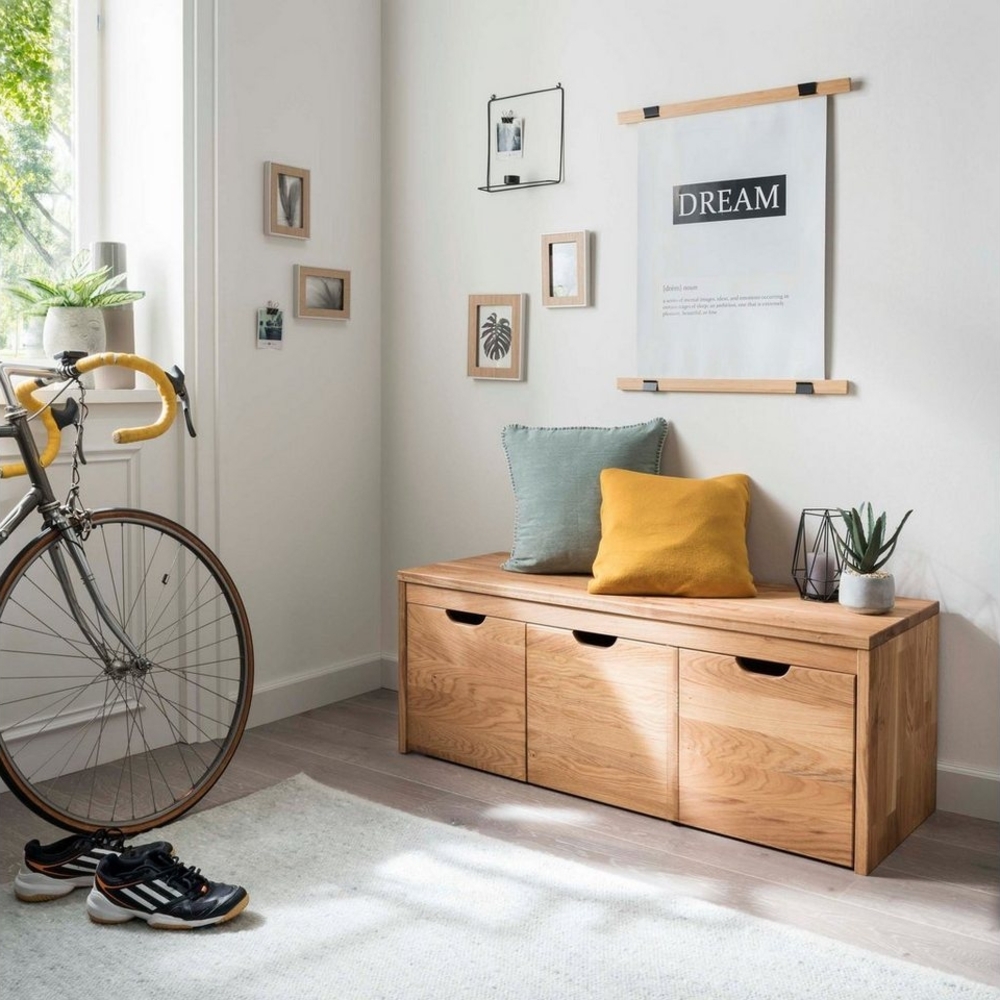 Home affaire Schuhbank Dura Schuhbank incl. Schubladen funktionell und stabil, Massivholz, Skandinavisches Design, Robust, stabil, FSC zertifiziert Bild 1