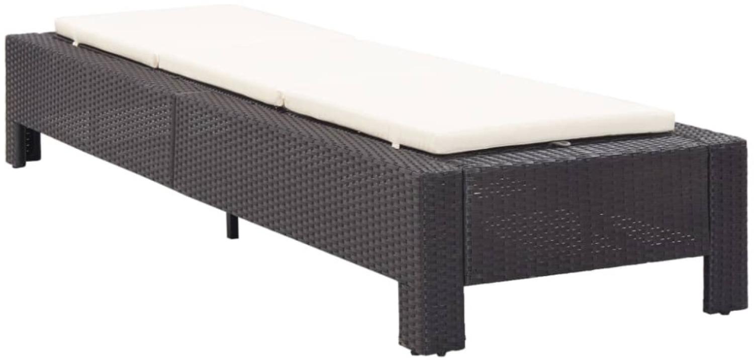 vidaXL Sonnenliege mit Auflage Schwarz Poly Rattan 46234 Bild 1