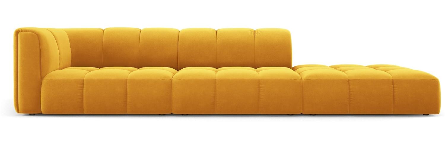 Micadoni Modulares Sofa Serena 4-Sitzer offene Seite Rechts Samtstoff Gelb Bild 1