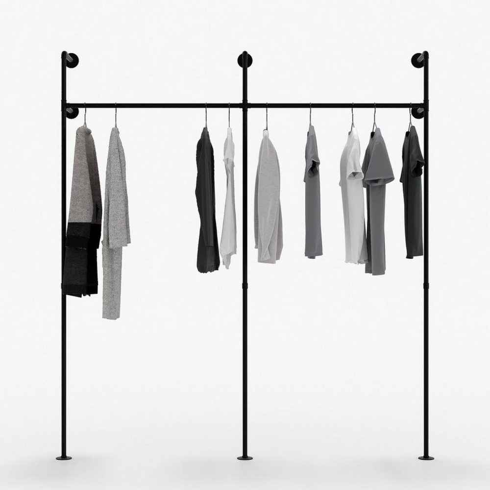 pamo. design Kleiderständer offener Kleiderschrank KIM, Garderobenständer im Industrie Design zur Wandmontage Bild 1