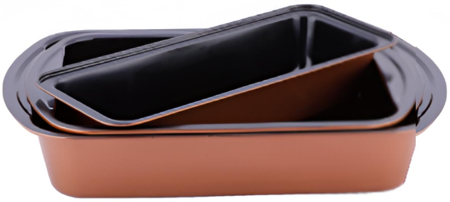 3-Tlg. Back- und Auflaufform, antihaftbeschichtet - Pflegeleicht & Stapelbar Bild 1