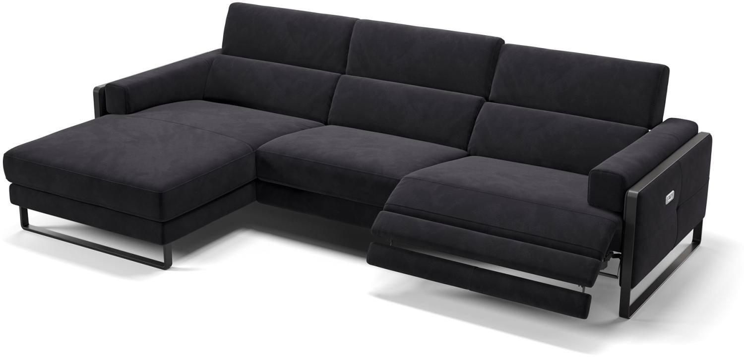 Sofanella Ecksofa MILO Eckcouch Wohnlandschaft Stoffsofa in Schwarz Bild 1