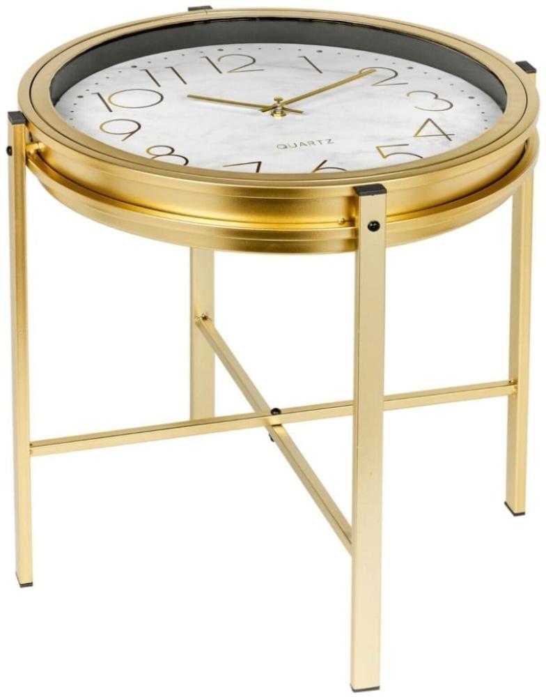 Home&Styling Beistelltisch mit Uhr Golden 447476 Bild 1