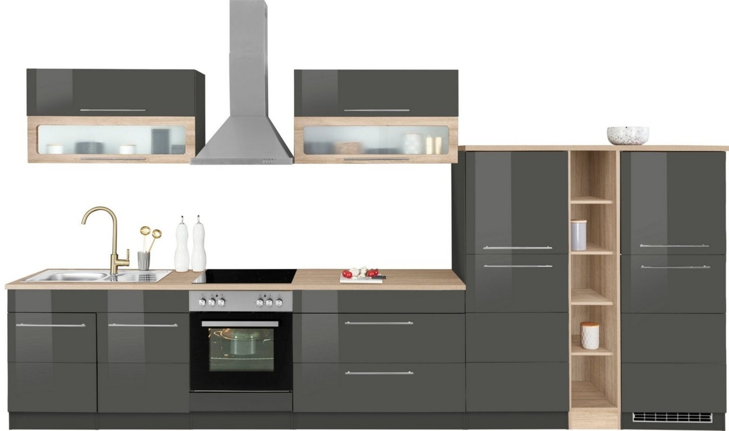 KOCHSTATION Küchenzeile KS-Wien, Breite 410 cm, wahlweise mit E-Geräten Bild 1