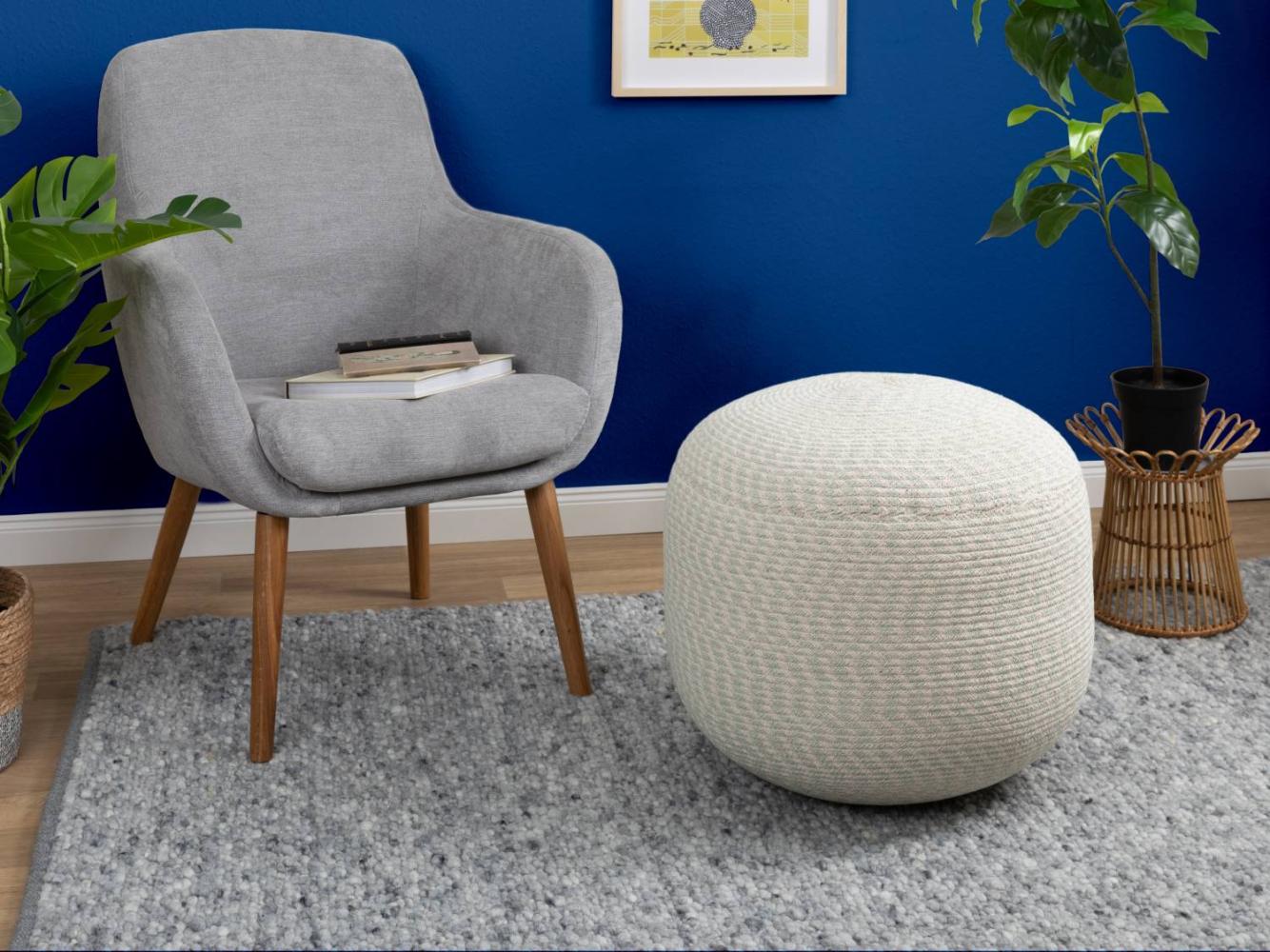 Sitzkissen Bali Pouf, Farbe: Grün Creme, Größe: 55x55x45 cm Bild 1