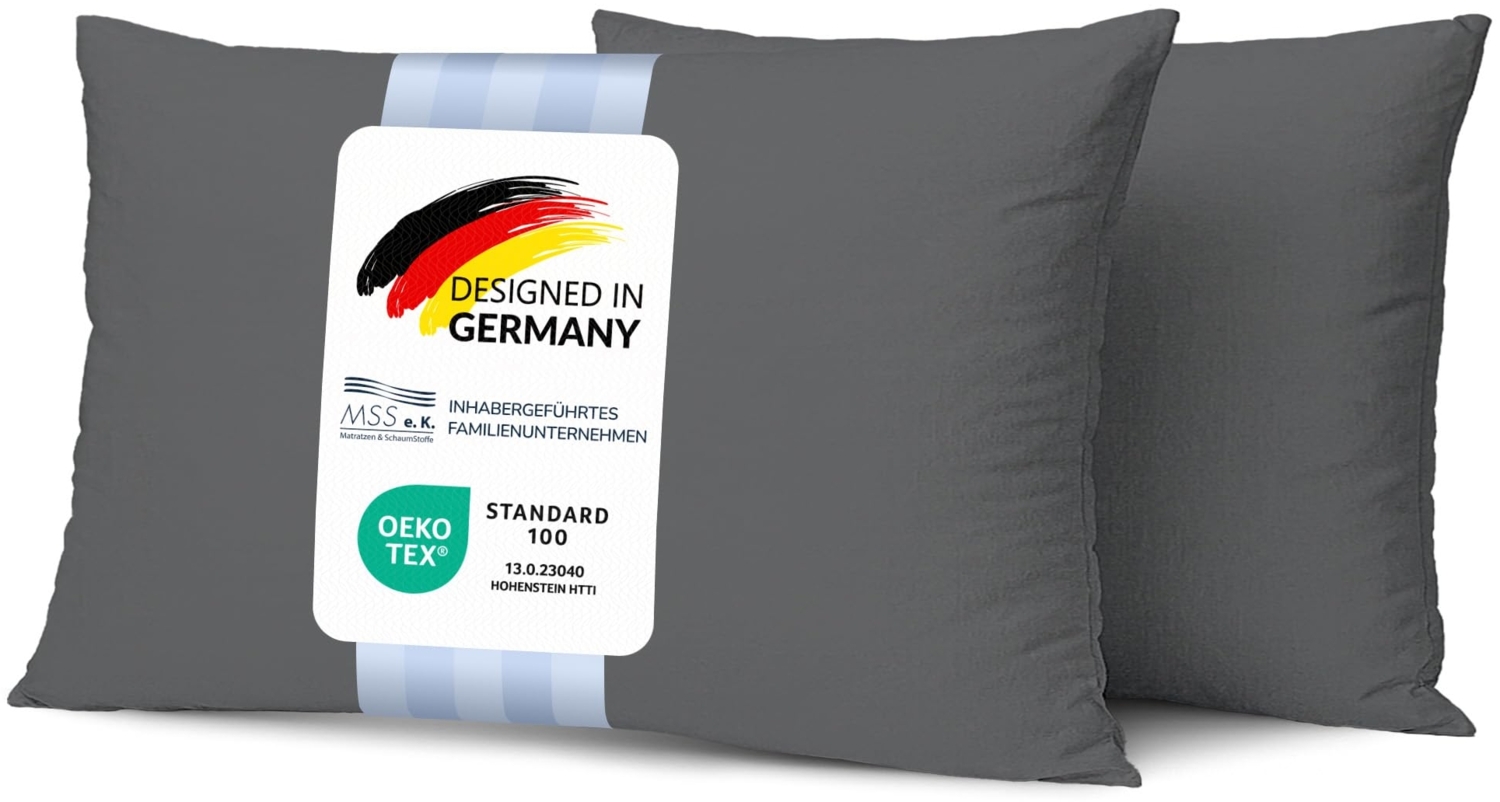 MSS Kissenbezug 2er Set - 40x80 cm - Anthrazit Bild 1