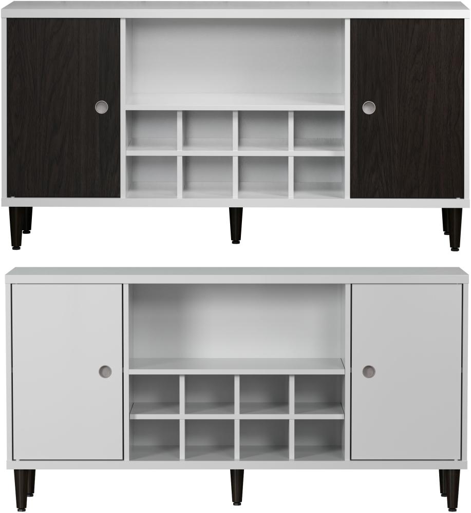 Trendteam 'Evolution' Sideboard Click System, Holz weiß / wenge Lack, 136 x 70 x 36 cm Bild 1