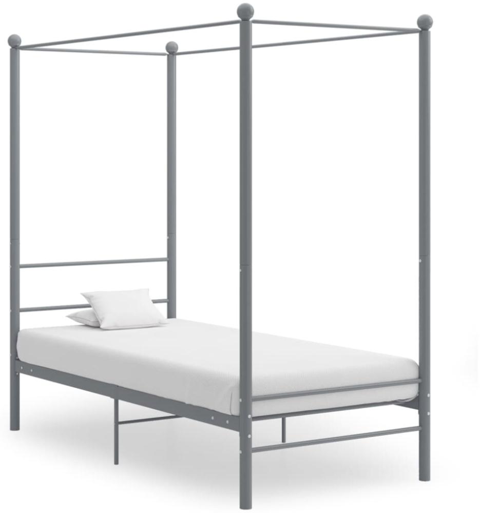 vidaXL Himmelbett Grau Metall 90x200 cm 325053 Bild 1