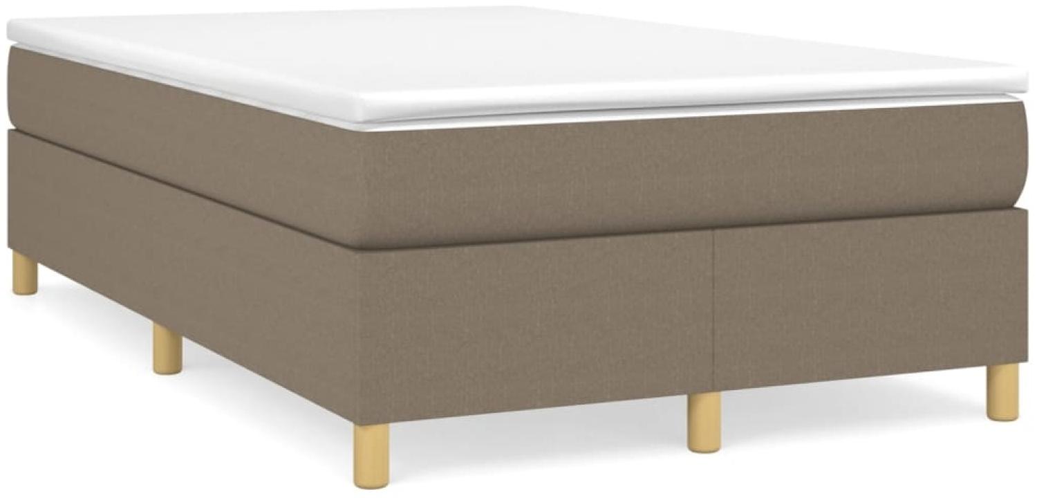 vidaXL Boxspringbett mit Matratze Taupe 120x190 cm Stoff 3269694 Bild 1