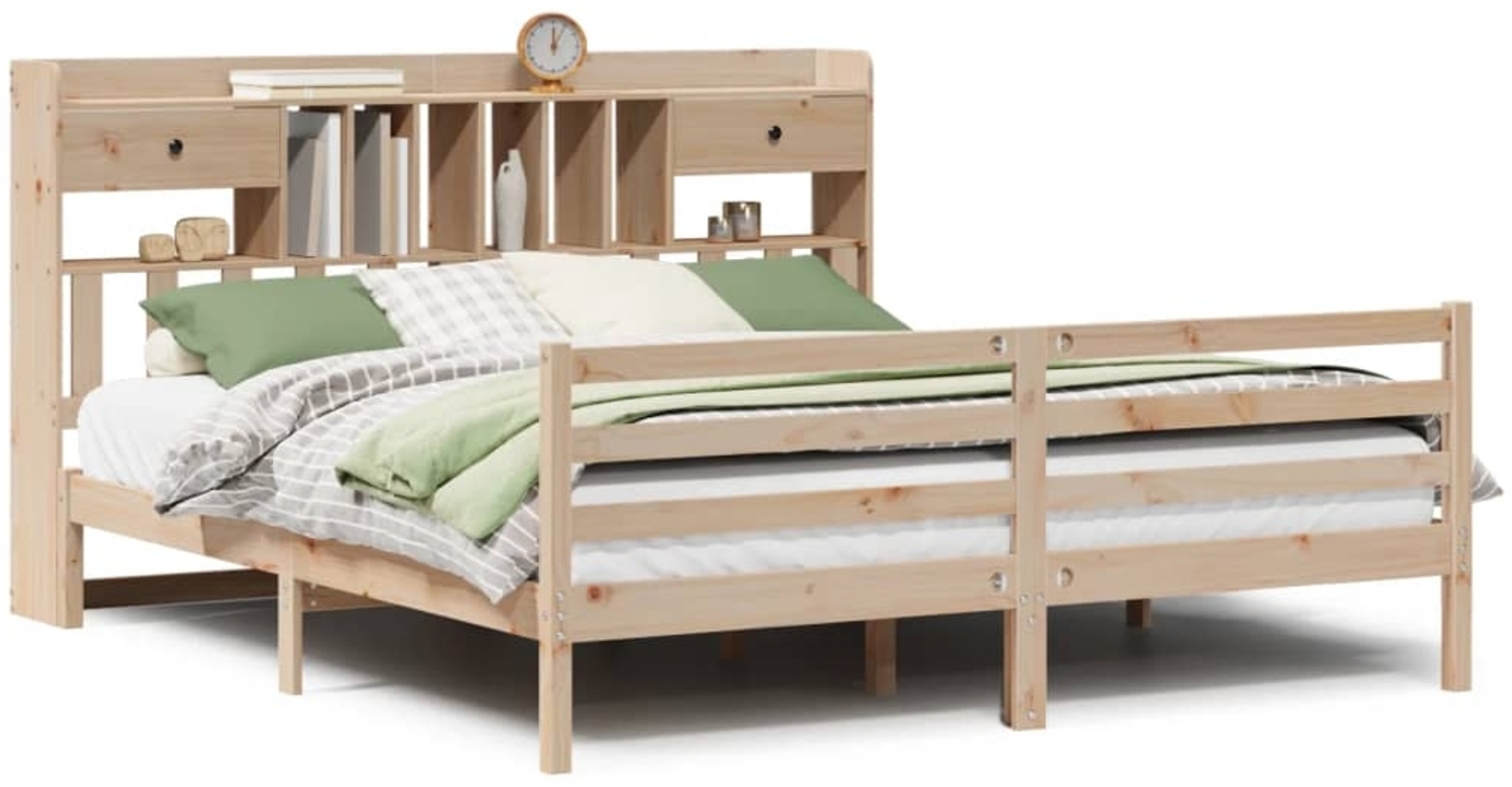 vidaXL Massivholzbett mit Regal ohne Matratze 180x200 cm Kiefernholz 3321944 Bild 1