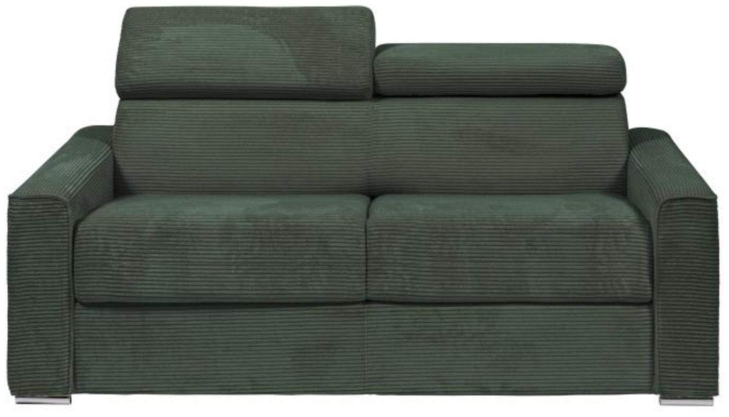 Vente-unique - Schlafsofa mit Matratze 3-Sitzer - Liegefläche mit Lattenrost mit breiten Latten 140 cm - Matratze 22 cm - Cord - Grün - VIZIR Bild 1